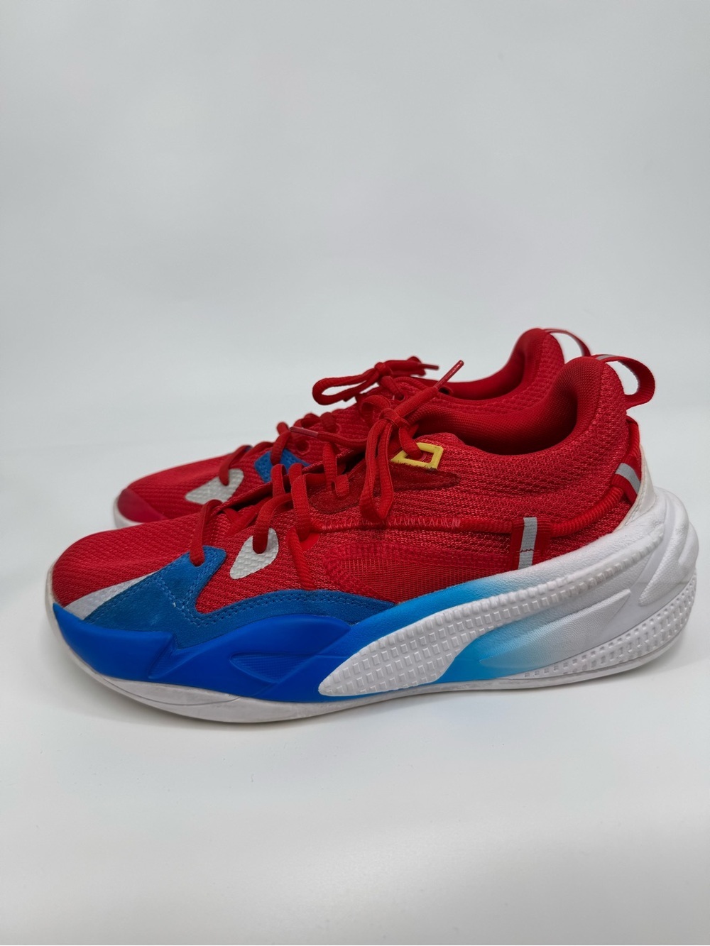 Puma X Super Mario Red Blue Sneakers Athletic Basketball Sporty Size Youth 6.5